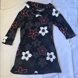 Women’s Black knit flower patterned dress